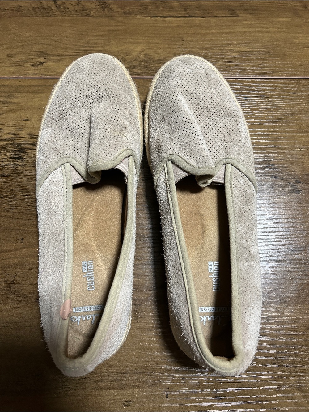 Clarks Women's Slip-On Suede Loafers in Taupe